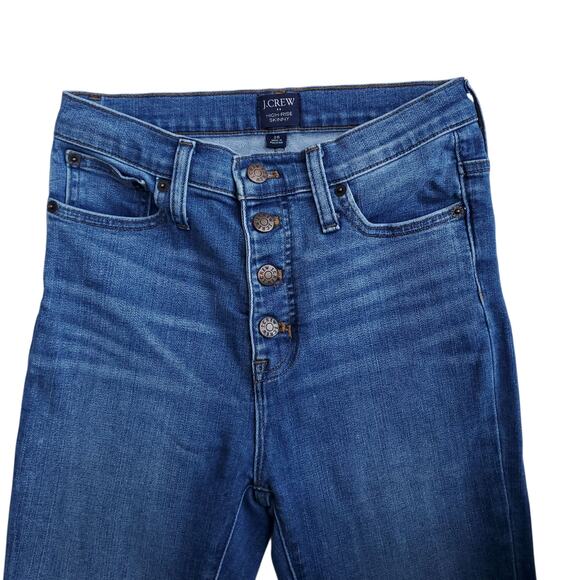 J. Crew 10" Highest-Rise Raw Hem Skinny Jean with Button Fly Size 26 - Picture 2 of 12